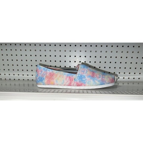 TOMS Belmont Womens Canvas Casual Slip On Flats Size 11 Tie Dye Multi Color - Picture 1 of 9
